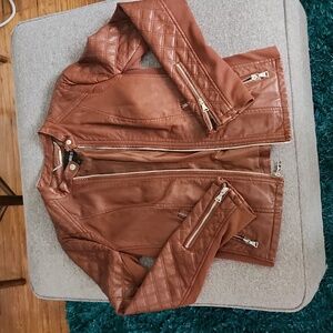 Brown moto jacket